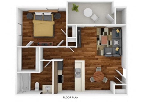 the 1121 1 bedroom floor plan with 1 baths